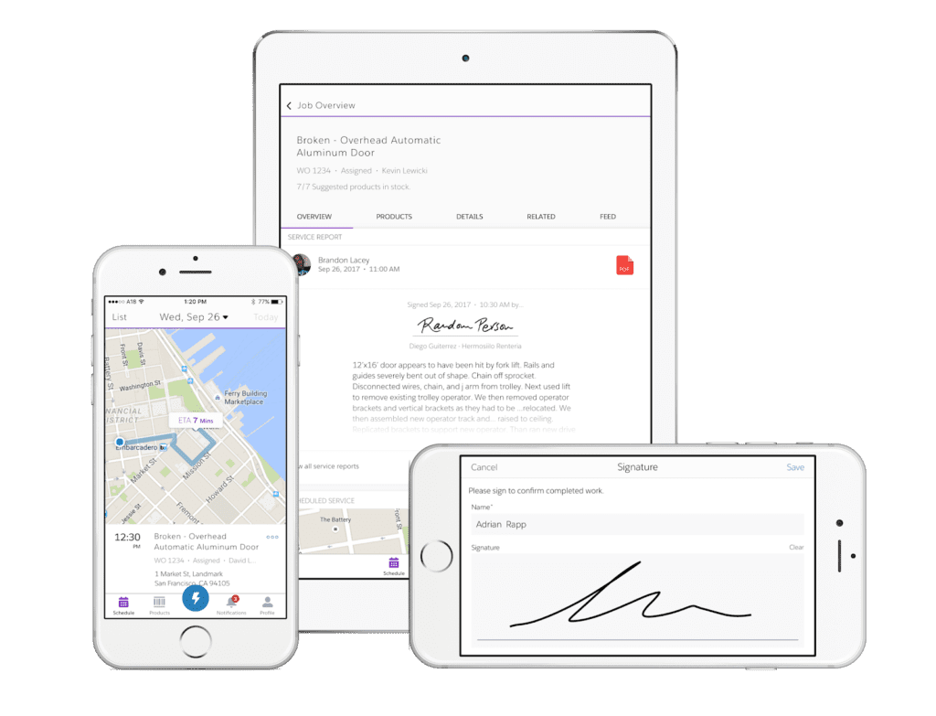 Field service salesforce app movil