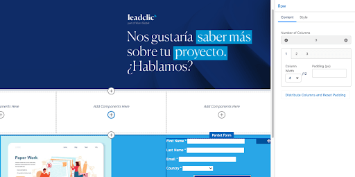 escoger layout para landing page